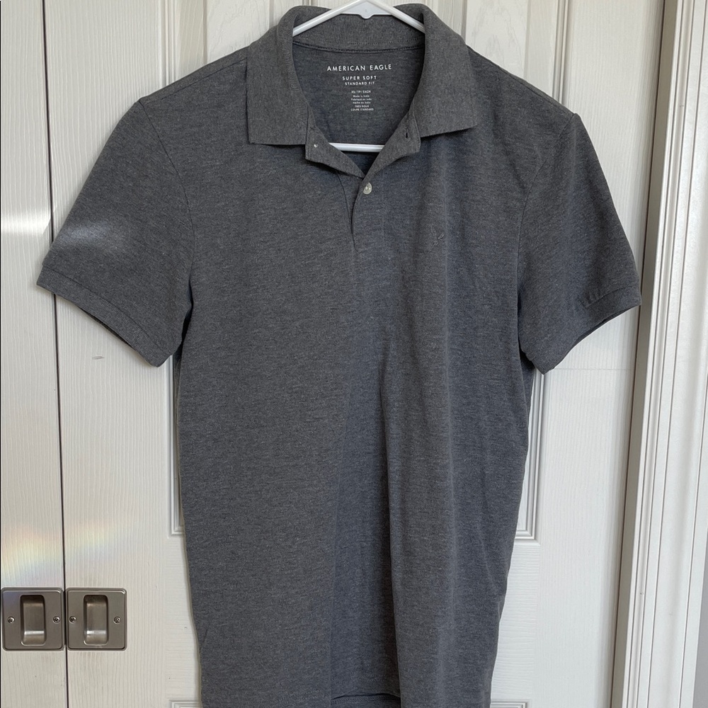 American Eagle Outfitters Charcoal Polo Shirt
